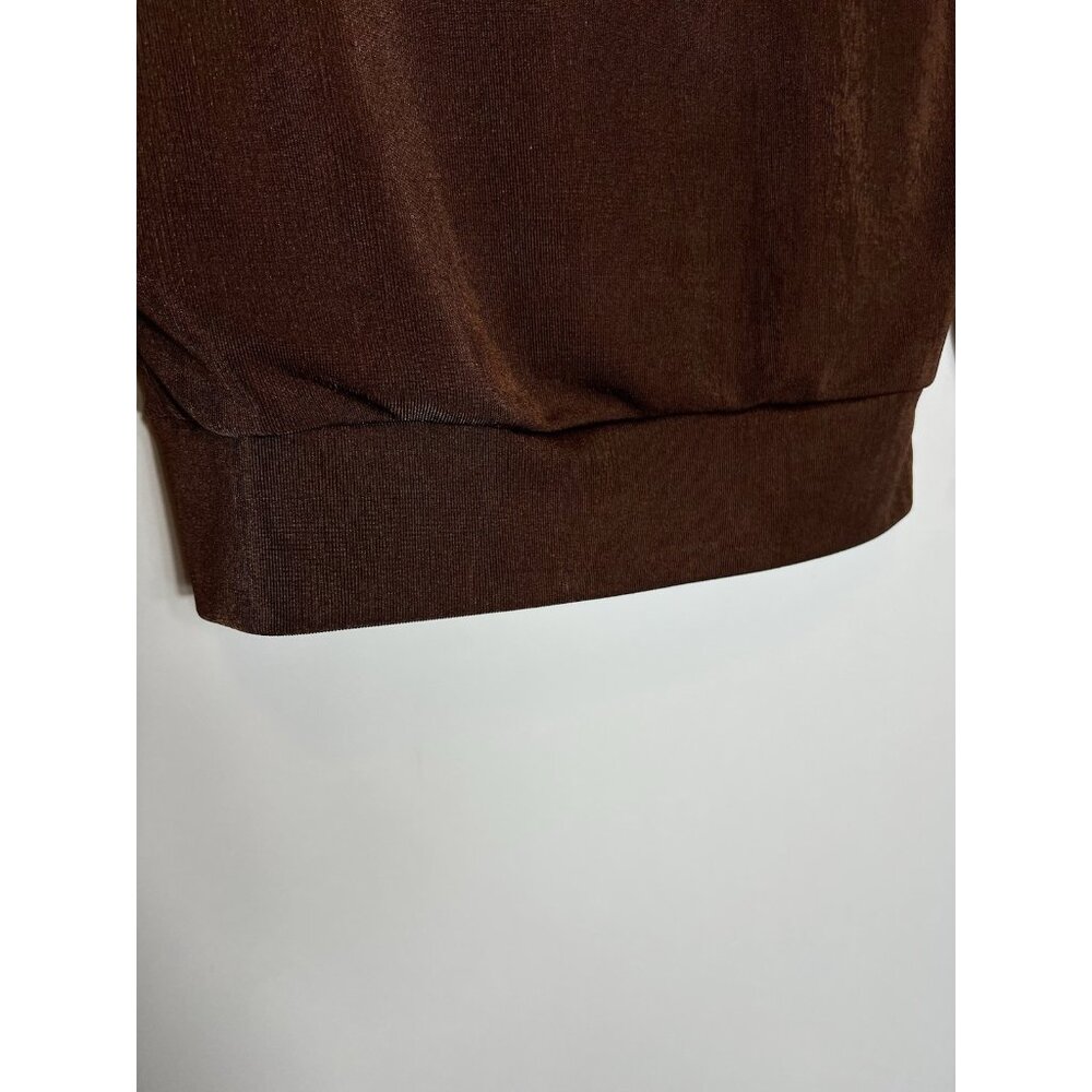 BP. Long Sleeve Crop Top Copper Brown Shimmer Women’s Size Small - Picture 3 of 10
